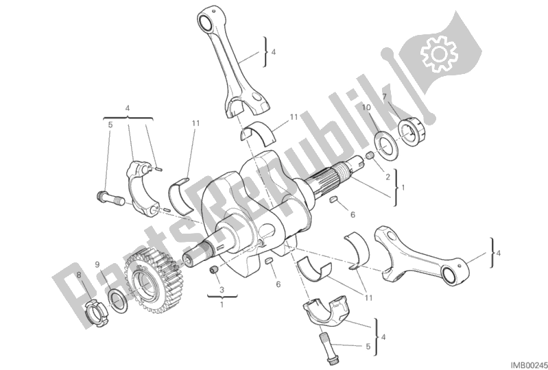 All parts for the Connecting Rods of the Ducati Scrambler 1100 Sport Thailand 2020